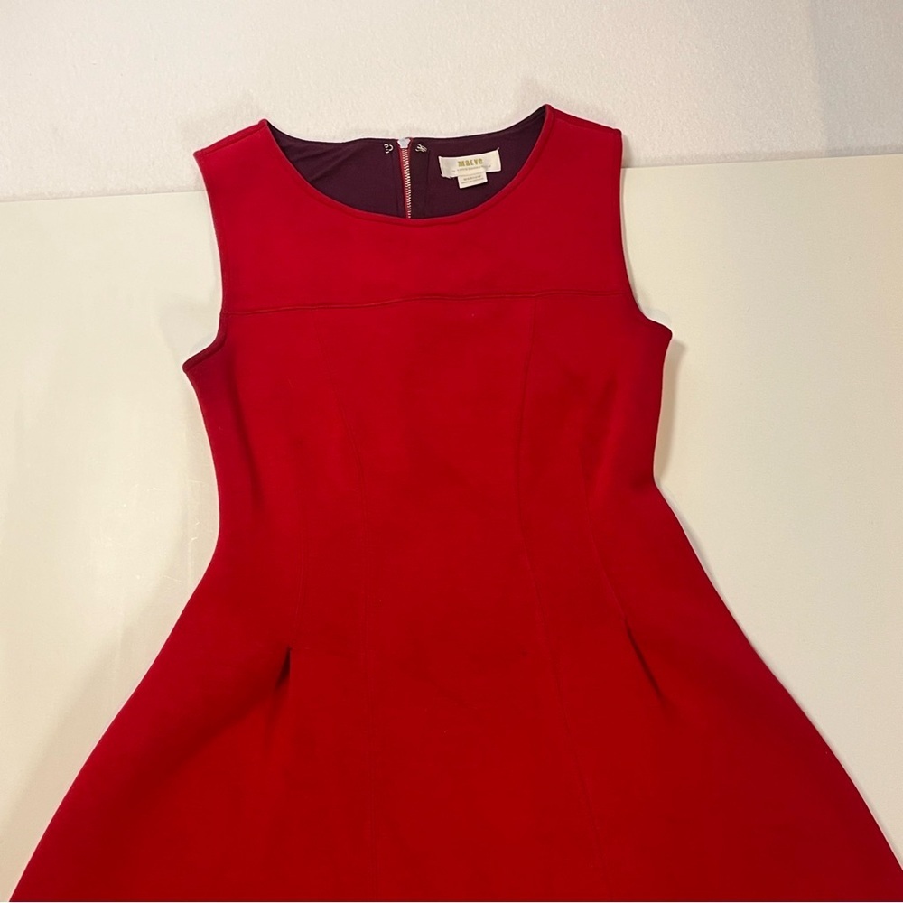 Anthropologie Maeve Dress Womens M Red Fit & Flare Sleeveless Zip Lined Party - Picture 9 of 16